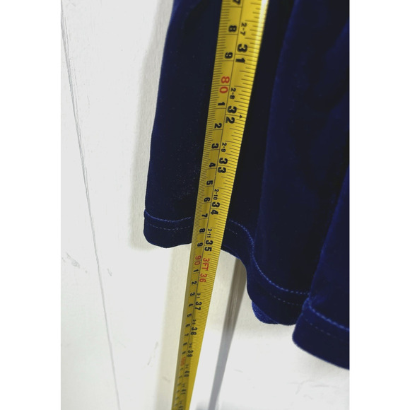 Halara Everyday Deep V-Neck Long Sleeve Velvet Mini Chill Dress Size M Blue New - Picture 5 of 10